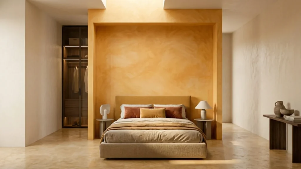pared con acabado de veladura decorativa en interior de vivienda en León